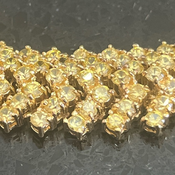 Suzanne Somers Canary Yellow CZ estate Tennis Statement Necklace Vintage HSN - Picture 6 of 12